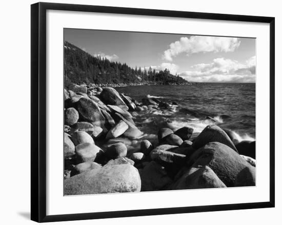 View of Lake Tahoe and Rocky Shoreline, Lake Tahoe Nevada State Park, Nevada, USA-Adam Jones-Framed Photographic Print