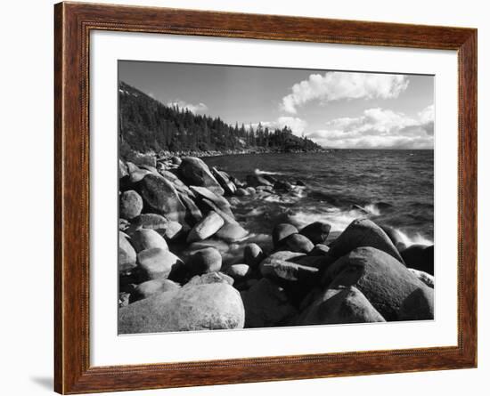 View of Lake Tahoe and Rocky Shoreline, Lake Tahoe Nevada State Park, Nevada, USA-Adam Jones-Framed Photographic Print