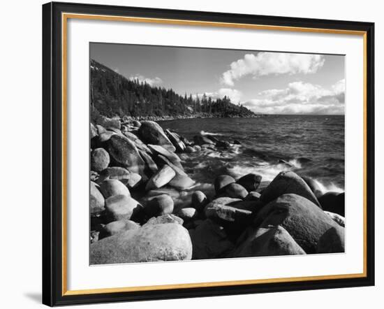 View of Lake Tahoe and Rocky Shoreline, Lake Tahoe Nevada State Park, Nevada, USA-Adam Jones-Framed Photographic Print