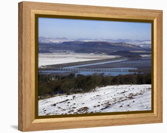 View of Lakeland Fells and Kent Estuary from Arnside Knott in Snow, Cumbria, England-Steve & Ann Toon-Framed Premier Image Canvas