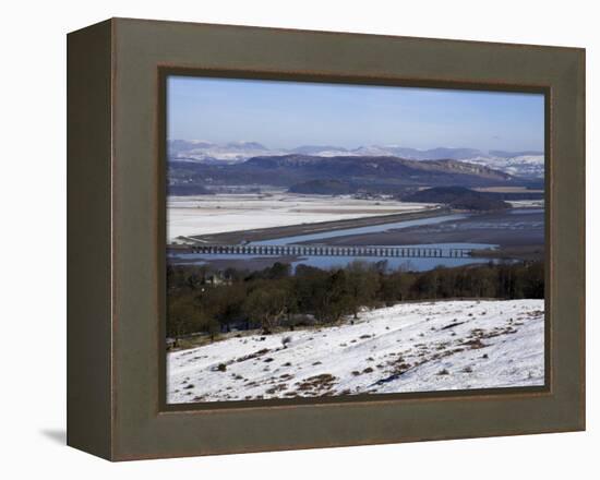 View of Lakeland Fells and Kent Estuary from Arnside Knott in Snow, Cumbria, England-Steve & Ann Toon-Framed Premier Image Canvas