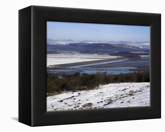 View of Lakeland Fells and Kent Estuary from Arnside Knott in Snow, Cumbria, England-Steve & Ann Toon-Framed Premier Image Canvas