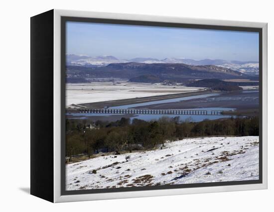 View of Lakeland Fells and Kent Estuary from Arnside Knott in Snow, Cumbria, England-Steve & Ann Toon-Framed Premier Image Canvas