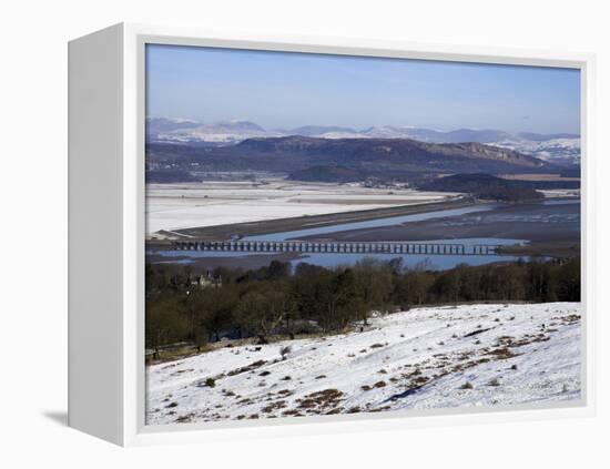 View of Lakeland Fells and Kent Estuary from Arnside Knott in Snow, Cumbria, England-Steve & Ann Toon-Framed Premier Image Canvas