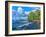 View of lakeshore against cloudy sky, Great Sand Bay, Lake Superior, Keweenaw Peninsula, Upper P...-null-Framed Photographic Print