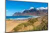 View of landscape and Playa de Famara beach, Caleta de Famara, Caleta de Famara, Lanzarote-Frank Fell-Mounted Photographic Print