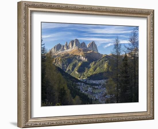 View of Langkofel (Sasso Lungo) from Val Contrin in the Marmolada mountain range in the Dolomites.-Martin Zwick-Framed Photographic Print