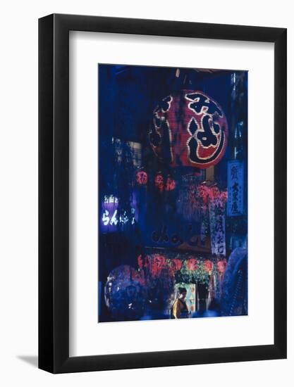 View of Lanterns and Signs Outside the Miyoshi Folk Song Sake Parlor, Tokyo, Japan, 1962-Eliot Elisofon-Framed Photographic Print