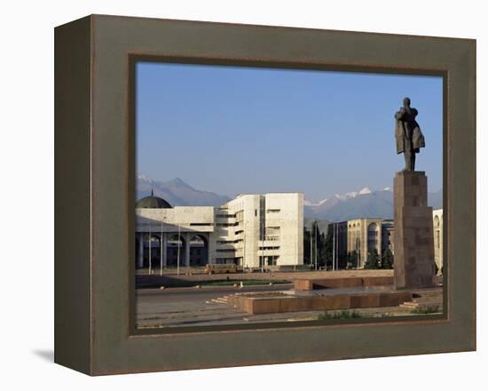 View of Lenin Square Looking Towards the Ala-Too Range of Mountains, Bishkek, Kyrgyzstan-Upperhall-Framed Premier Image Canvas