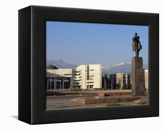 View of Lenin Square Looking Towards the Ala-Too Range of Mountains, Bishkek, Kyrgyzstan-Upperhall-Framed Premier Image Canvas