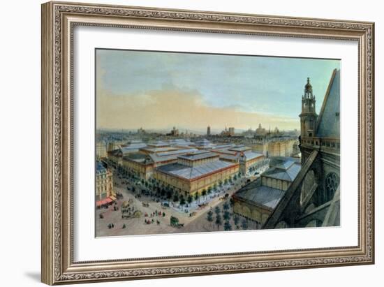 View of Les Halles in Paris Taken from Saint Eustache Upper Gallery, circa 1870-80-Felix Benoist-Framed Giclee Print