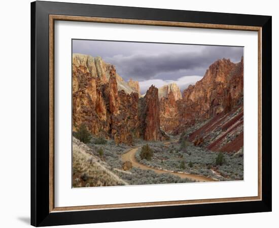 View of Leslie Gulch, Oregon, USA-Don Paulson-Framed Photographic Print