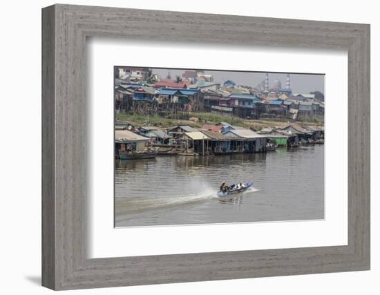 View of Life Along the Tonle Sap River Headed Towards Phnom Penh, Cambodia, Indochina-Michael Nolan-Framed Photographic Print