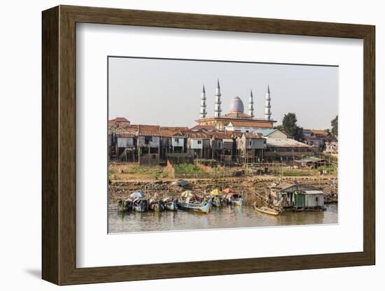 View of Life Along the Tonle Sap River Headed Towards Phnom Penh, Cambodia, Indochina-Michael Nolan-Framed Photographic Print