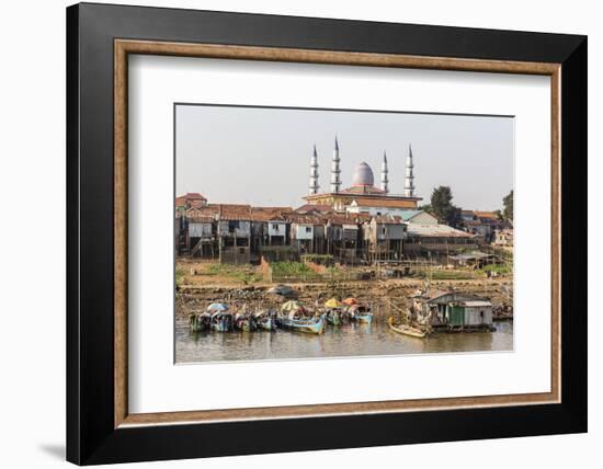 View of Life Along the Tonle Sap River Headed Towards Phnom Penh, Cambodia, Indochina-Michael Nolan-Framed Photographic Print