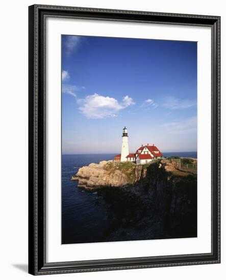 View of Lighthouse, Cape Elizabeth, Portland, Maine, USA-Walter Bibikow-Framed Photographic Print