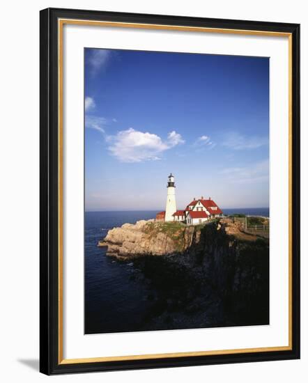 View of Lighthouse, Cape Elizabeth, Portland, Maine, USA-Walter Bibikow-Framed Photographic Print