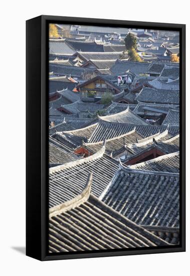 View of Lijiang, UNESCO World Heritage Site, Yunnan, China, Asia-Ian Trower-Framed Premier Image Canvas