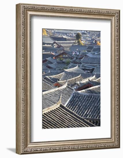 View of Lijiang, UNESCO World Heritage Site, Yunnan, China, Asia-Ian Trower-Framed Photographic Print