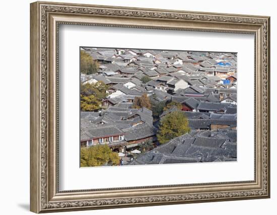 View of Lijiang, UNESCO World Heritage Site, Yunnan, China, Asia-Ian Trower-Framed Photographic Print