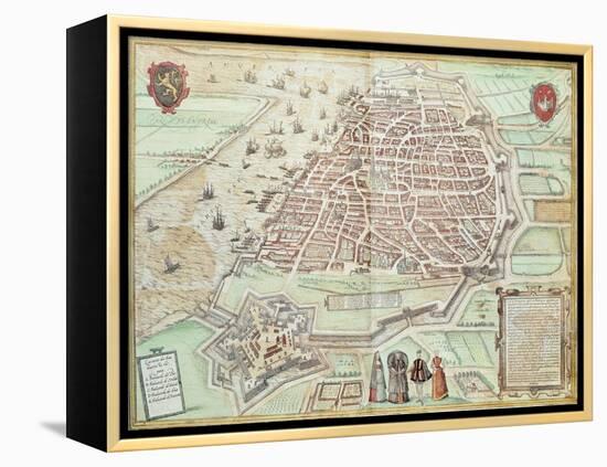 View of Lisbon, 1572, Portugal 16th Century-null-Framed Premier Image Canvas