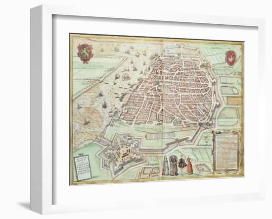 View of Lisbon, 1572, Portugal 16th Century-null-Framed Giclee Print