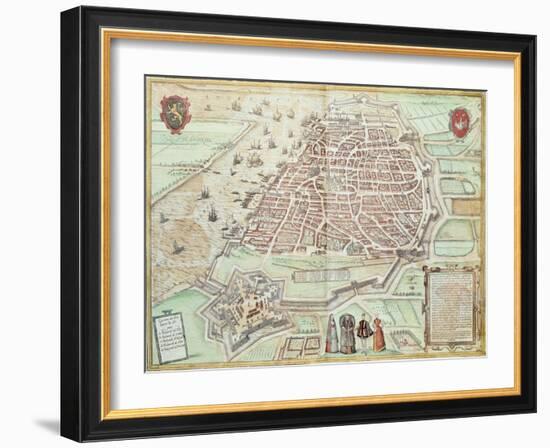 View of Lisbon, 1572, Portugal 16th Century-null-Framed Giclee Print