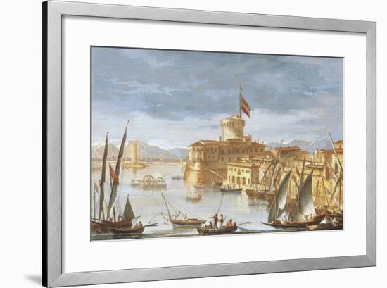 View of Livorno Port-Giuseppe Maria Terreni-Framed Giclee Print