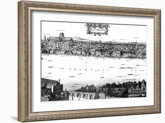 View of London and the Thames from South Bank, 17th Century-William Griggs-Framed Giclee Print