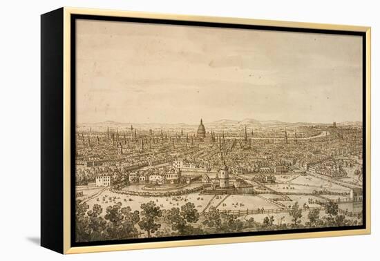 View of London from the North, a Drawing-Canaletto-Framed Stretched Canvas