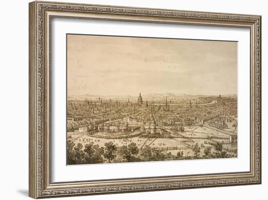 View of London from the North, a Drawing-Canaletto-Framed Art Print