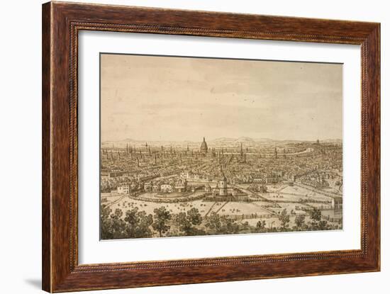 View of London from the North, a Drawing-Canaletto-Framed Art Print