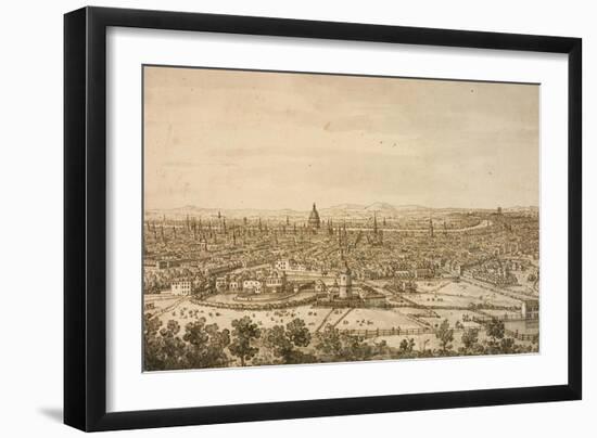 View of London from the North, a Drawing-Canaletto-Framed Art Print