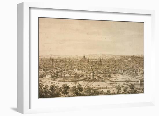 View of London from the North, a Drawing-Canaletto-Framed Art Print