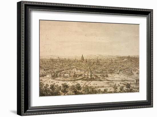 View of London from the North, a Drawing-Canaletto-Framed Art Print