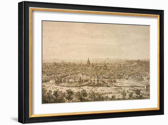 View of London from the North, a Drawing-Canaletto-Framed Art Print