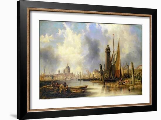 View of London with St. Paul's-John Wilson Carmichael-Framed Giclee Print