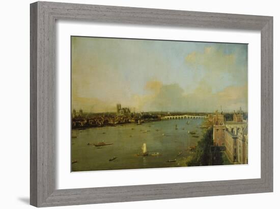 View of London with Thames, 1746/1747-Canaletto-Framed Giclee Print