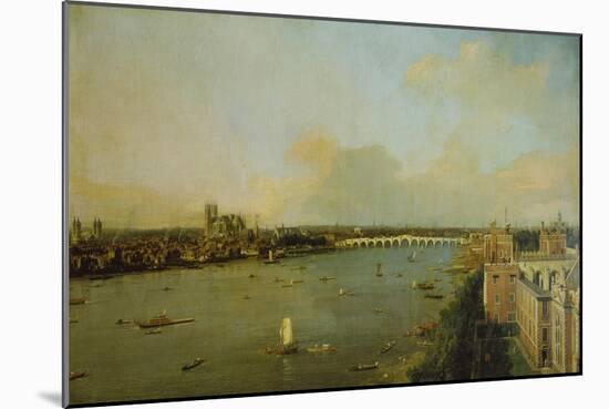 View of London with Thames, 1746/1747-Canaletto-Mounted Giclee Print