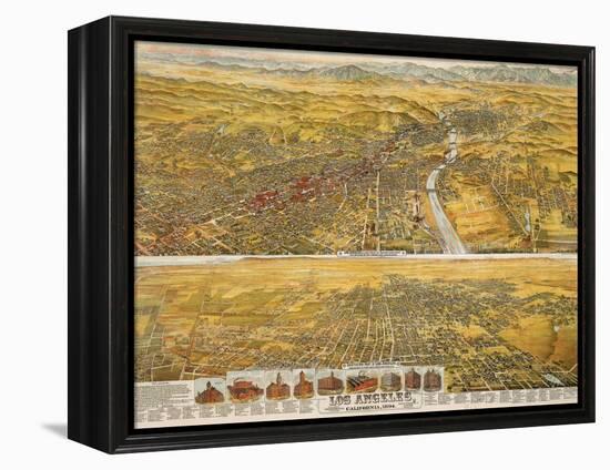 View Of Los Angeles, 1894-null-Framed Premier Image Canvas