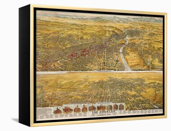 View Of Los Angeles, 1894-null-Framed Premier Image Canvas