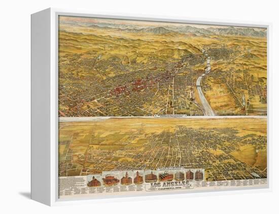 View Of Los Angeles, 1894-null-Framed Premier Image Canvas