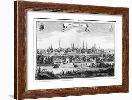 View of Lubeck-Matthaus Merian-Framed Giclee Print