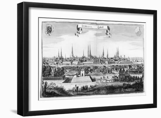 View of Lubeck-Matthaus Merian-Framed Giclee Print