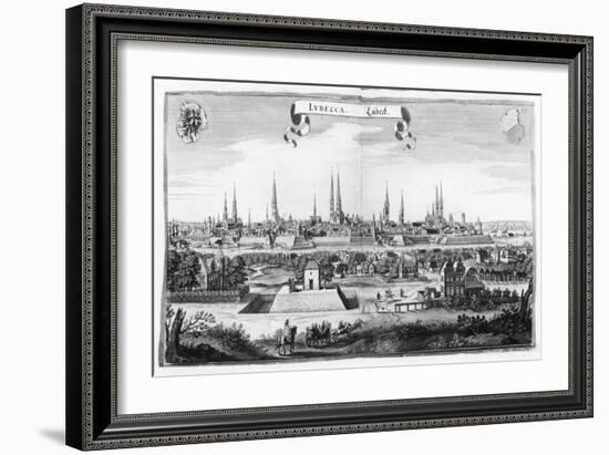 View of Lubeck-Matthaus Merian-Framed Giclee Print