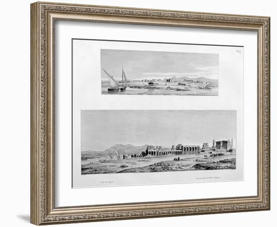 View of Luxor, and the Temple of Thebes at Luxor, Egypt, C1808-Vivant Denon-Framed Giclee Print