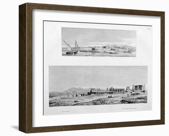 View of Luxor, and the Temple of Thebes at Luxor, Egypt, C1808-Vivant Denon-Framed Giclee Print