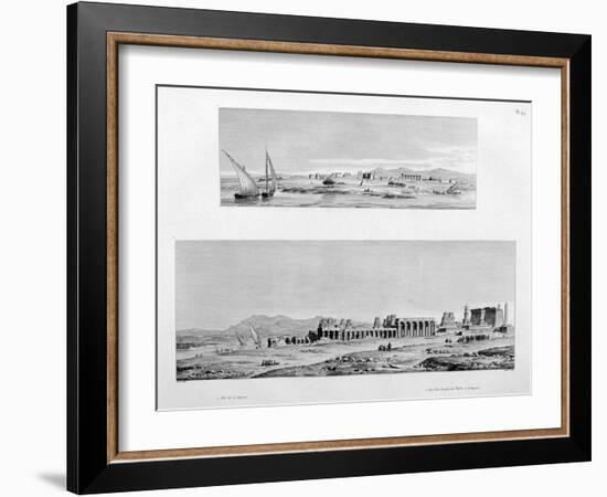 View of Luxor, and the Temple of Thebes at Luxor, Egypt, C1808-Vivant Denon-Framed Giclee Print