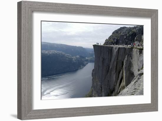 View of Lysefjord and Preikestolen (Pulpit Rock) Near Stavanger, Norway-Natalie Tepper-Framed Photo