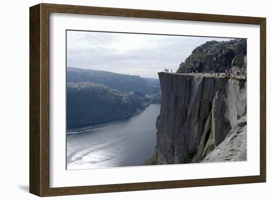 View of Lysefjord and Preikestolen (Pulpit Rock) Near Stavanger, Norway-Natalie Tepper-Framed Photo